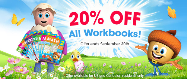 20% off all workbooks! Offer available for US and Canadian residents only. Offer ends September 30th